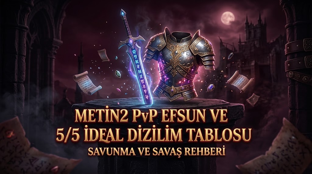 Metin2 PvP Efsun Oranları ve İdeal 5/5 İtem Efsunlama Tablosu (1-99 & 1-105)